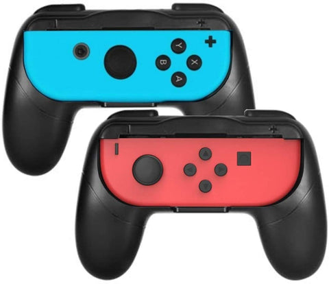 Grip kit for Nintendo Switch Joy-Con Controllers,Wear-Resistant Joy-con Handle for Nintendo Switch,2Pack (Black/Black)