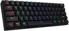 Redragon K530 Draconic – Teclado mecánico inalámbrico y compacto en un 60 %, con RGB , 61 teclas TKL, teclado para juegos diseñado 5.0 con Bluetooth