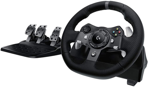 Logitech G920 Dual-Motor Feedback Driving Force Racing Wheel with Responsive Pedals for Xbox One – Black