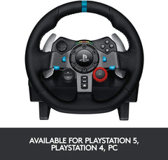 Logitech Dual-Motor Feedback Driving Force G29 Gaming Racing Wheel with Responsive Pedals for PlayStation 5, PlayStation 4 and PlayStation 3 – Black