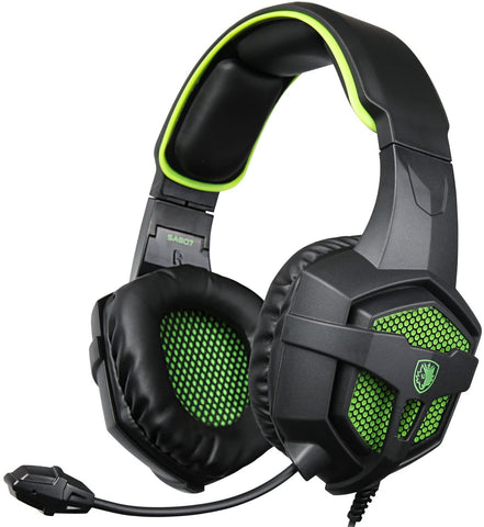 SADES SA-807 Green Over-ear Bass Gaming Headsets Headphones For New Xbox one PS4 PC Laptop Mac Mobile – Black&Green