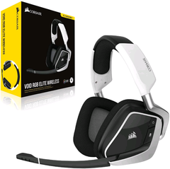 Corsair VOID RGB Elite Wireless Premium Gaming Headset with 7.1 Surround Sound – Discord Certified – Works with PC, PS5 and PS4 – White (CA-9011202-NA)