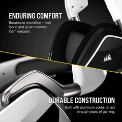 Corsair VOID RGB Elite Wireless Premium Gaming Headset with 7.1 Surround Sound – Discord Certified – Works with PC, PS5 and PS4 – White (CA-9011202-NA)