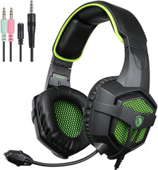 SADES SA-807 Green Over-ear Bass Gaming Headsets Headphones For New Xbox one PS4 PC Laptop Mac Mobile – Black&Green