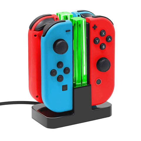 Joy Con Charging Dock for Nintendo Switch by TalkWorks | Docking Station Charges up to 4 Joy-Con Controllers Simultaneously – Controllers NOT Included (LED)