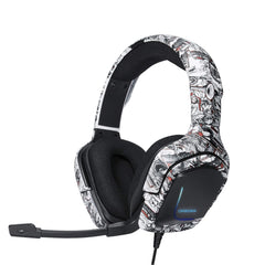 Onikuma K20 Gaming Headset with LED Lights and Noise Cancelling Microphone (White)