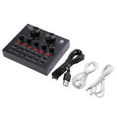 V8 Audio USB Headset Microphone Webcast Live Sound Card for Phone Computer