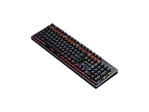 Leaven K880 Mechanical Gaming Keyboard LED RGB Rainbow Backlit Wired Keyboard for Windows PC (104 Keys)Black