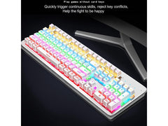 Leaven K880 Mechanical Gaming Keyboard LED RGB Rainbow Backlit Wired Keyboard for Windows PC (104 Keys)Black