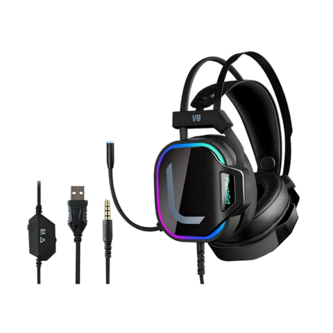 FlashGet V8 7.1 HIGH END BACKLIGHT GAMING HEADSET FOR PC, BLACK