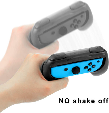 Grip kit for Nintendo Switch Joy-Con Controllers,Wear-Resistant Joy-con Handle for Nintendo Switch,2Pack (Black/Black)